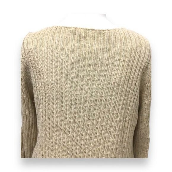 Sigrid Olsen 3/4 Sleeve Scoop Neck 100% Linen Ribbed Knit Sweater, size 1X - Picture 4 of 8